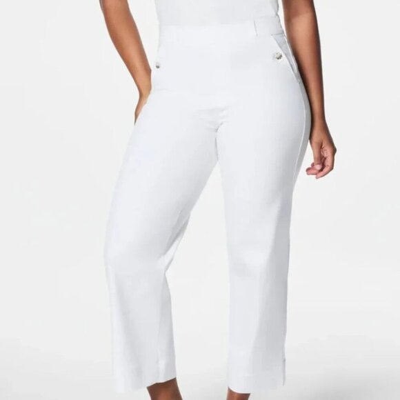 SPANX Stretch Twill Cropped Pant in White Sz: M - Picture 3 of 12